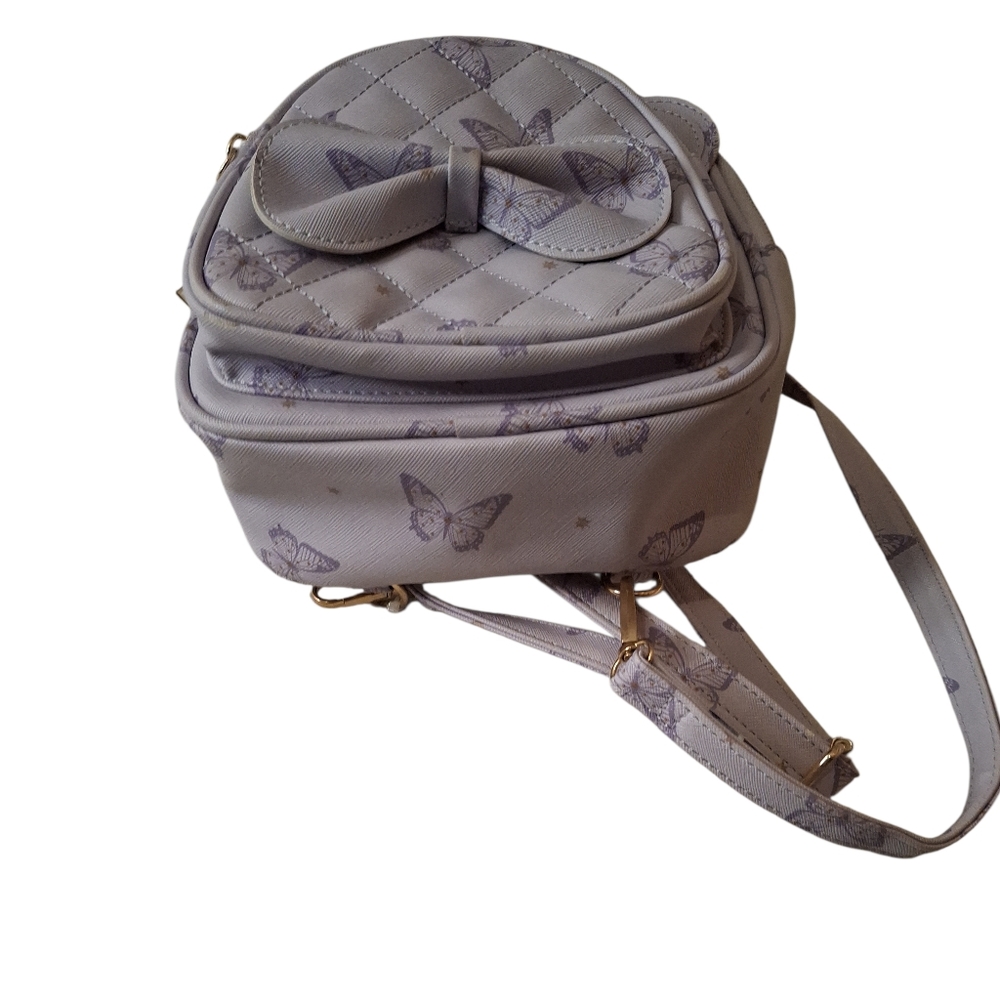 Under One Sky Quilted Mini Backpack with Butterfly Design - Picture 3 of 6